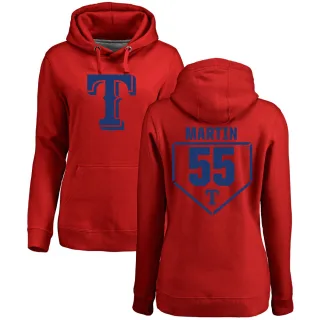 Women's Texas Rangers Chris Martin Red Branded RBI Pullover Hoodie -