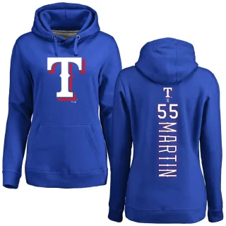 Women's Texas Rangers Chris Martin Royal Backer Pullover Hoodie