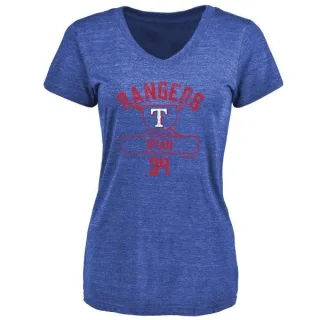 Women's Texas Rangers Nolan Ryan Royal Base Runner T-Shirt