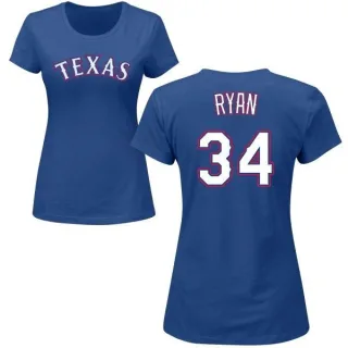 Women's Texas Rangers Nolan Ryan Royal Roster T-Shirt