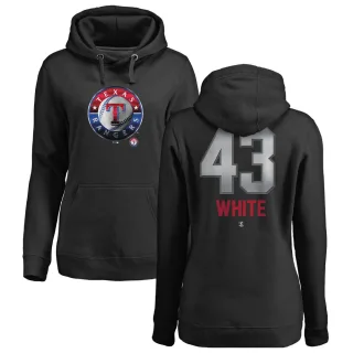 Women's Texas Rangers Owen White White Branded Midnight Mascot Pullover Hoodie - Black