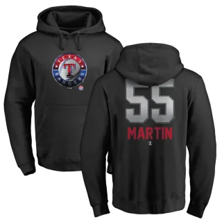 Youth Texas Rangers Chris Martin Black Branded Midnight Mascot Pullover Hoodie -