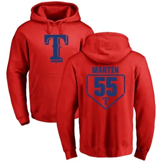 Youth Texas Rangers Chris Martin Red Branded RBI Pullover Hoodie -